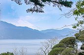 Ashinoko lake with snow cap Fuji mountain (Fujisan) , Hagone,Kanagawa,,Japan