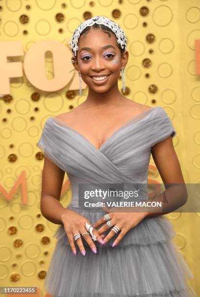 Actress Eris Baker arrives for the 71st Emmy Awards at the Microsoft Theatre in Los Angeles on September 22, 2019.