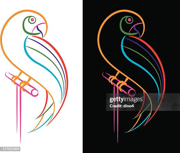 pretty bird - macaw stock illustrations