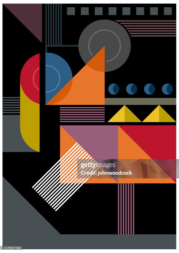 Bauhaus dark background illustration