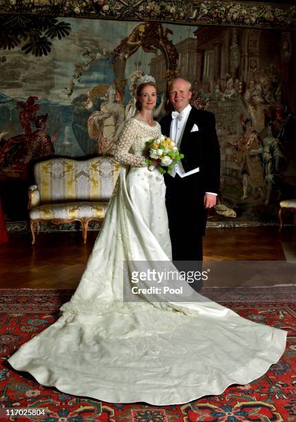 Princess Nathalie zu Sayn-Wittgenstein-Berleburg and husband Alexander Johannsmann celebrate their wedding on June 18, 2011 in Bad Berleburg, Germany.