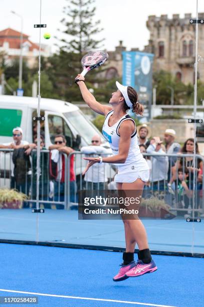 Marta Marrero in action during the World Padel Tour 2019, at Cascais Padel Masters in Estoril on September 22, 2019.