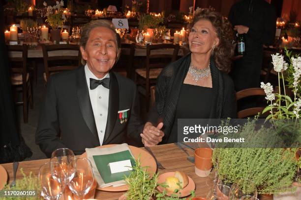 Valentino Garavani and Sophia Loren wearing Valentino attend The Green Carpet Fashion Awards, Italia 2019, after party hosted by CNMI & Eco-Age, at...