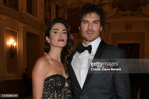 Nikki Reed wearing Jonathan Simkhai and Ian Somerhalder wearing Tommy Hilfiger attend The Green Carpet Fashion Awards, Italia 2019, after party...