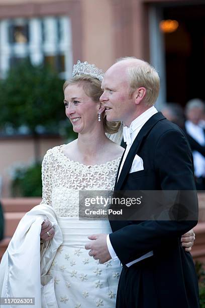 Princess Nathalie zu Sayn-Wittgenstein-Berleburg and Alexander Johannsmann celebrate their wedding on June 18, 2011 in Bad Berleburg, Germany.