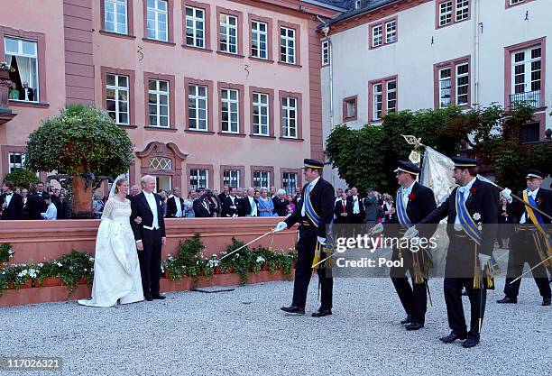 Princess Nathalie zu Sayn-Wittgenstein-Berleburg and Alexander Johannsmann celebrate their wedding on June 18, 2011 in Bad Berleburg, Germany.