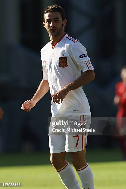 Adrian of Spain during the UEFA European Under-21 Championship Group B match between Czech Republic and Spain at the Viborg Stadium on June 15, 2011...