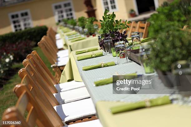 General view during the wedding of Princess Nathalie zu Sayn-Wittgenstein-Berleburg and Alexander Johannsmann on June 18, 2011 in Bad Berleburg,...