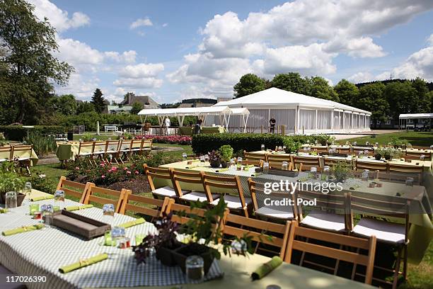 General view during the wedding of Princess Nathalie zu Sayn-Wittgenstein-Berleburg and Alexander Johannsmann on June 18, 2011 in Bad Berleburg,...