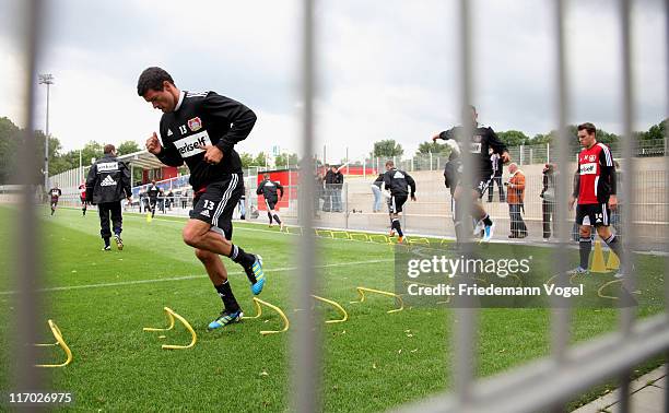 Michael Ballack warms up during a Bayer Leverkusen training session at BayArena on June 19, 2011 in Leverkusen, Germany.