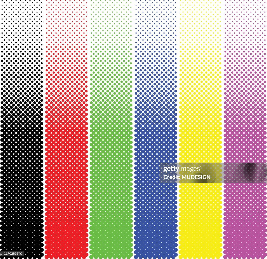 Colourful Halftone dotted pattern.