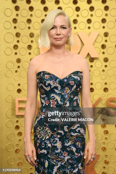 Actress Michelle Williams arrives for the 71st Emmy Awards at the Microsoft Theatre in Los Angeles on September 22, 2019.