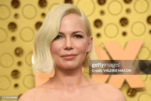 Actress Michelle Williams arrives for the 71st Emmy Awards at the Microsoft Theatre in Los Angeles on September 22, 2019.