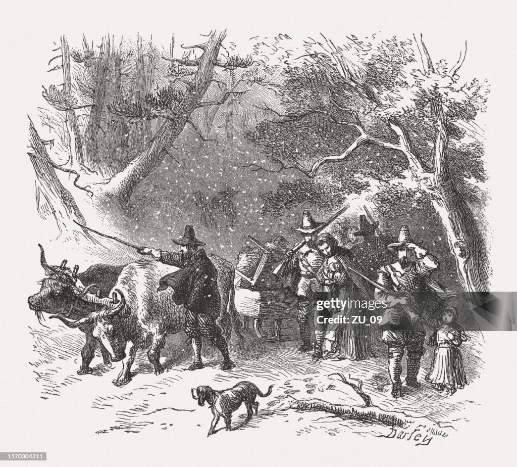 Colonos ingleses en América, siglo XVII, publicado en 1876