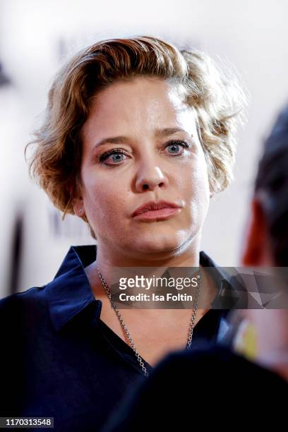 German actress Muriel Baumeister at the premiere of "Mamma Mia! - Das Musical" at Stage Theater des Westens on September 22, 2019 in Berlin, Germany.