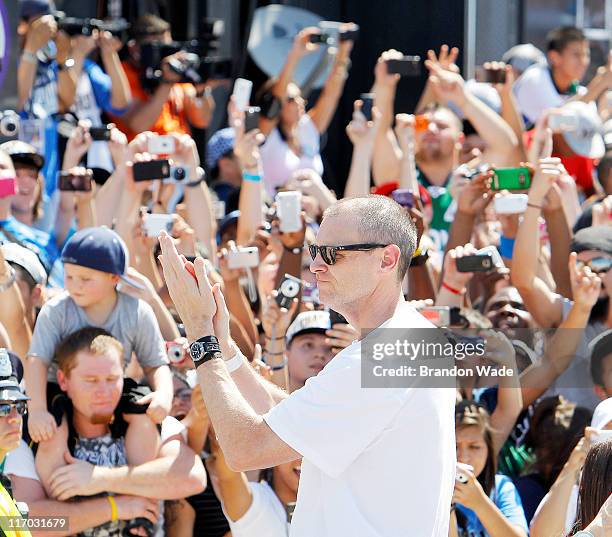 Head coach Rick Carlisle of the Dallas Mavericks during the Dallas Mavericks Victory Parade on June 16, 2011 in Dallas, Texas.