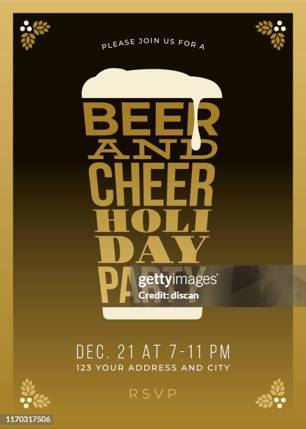 christmas party invitation design template. - happy hour stock illustrations