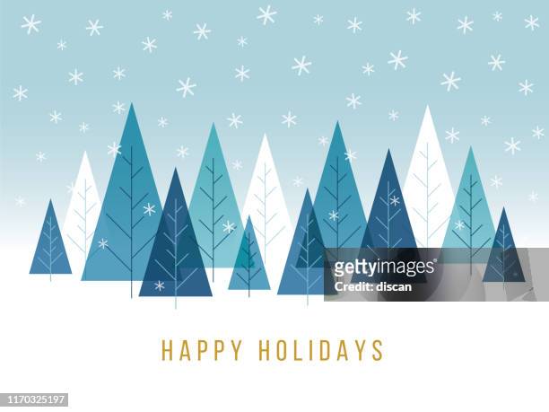 ilustraciones, imágenes clip art, dibujos animados e iconos de stock de fondo de navidad con árboles. - tarjeta de felicitación