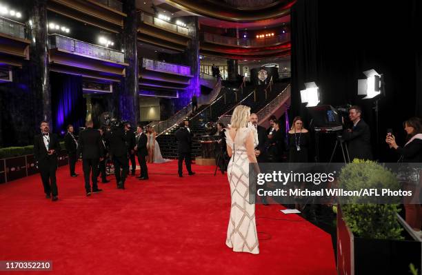 Jane Bunn is seen during the 2019 Kennedy Brownlow Red Carpet arrivals at Crown Palladium on September 23, 2019 in Melbourne, Australia.