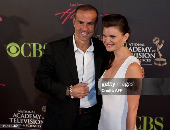 Actress Heather Tom and her husband arrive at the 38th Annual Daytime ...