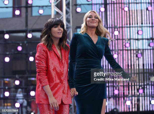 Claudia Winkleman and Tess Daly attend the "Strictly Come Dancing" launch show red carpet at Television Centre on August 26, 2019 in London, England.