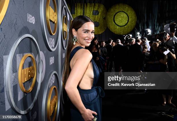 Emilia Clarke attends HBO's Post Emmy Awards Reception on September 22, 2019 in Los Angeles, California.