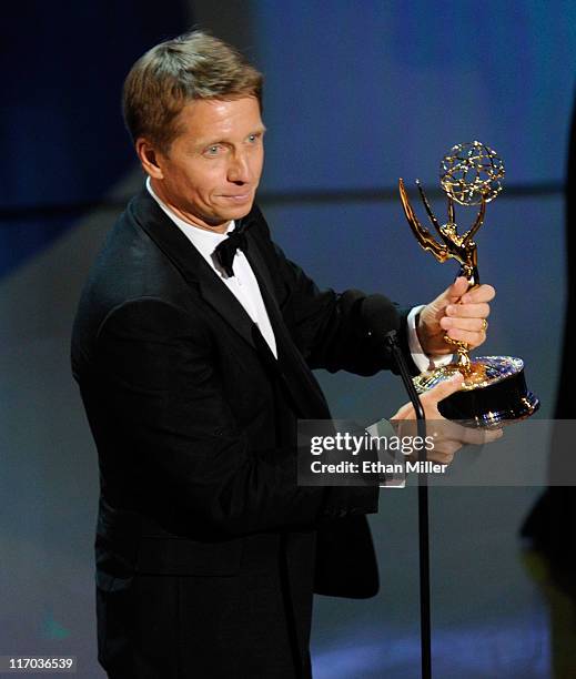 Executive producer Bradley Bell accepts the Outstanding Drama Series award for "The Bold and the Beautiful" onstage during the 38th Annual Daytime...