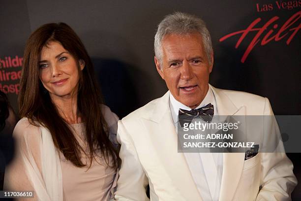 Actor Alex Trebek and wife Jean Currivan Trebek arrive at the 38th Annual Daytime Emmy Awards show in Las Vegas, Nevada, on June 19, 2011. AFP PHOTO...