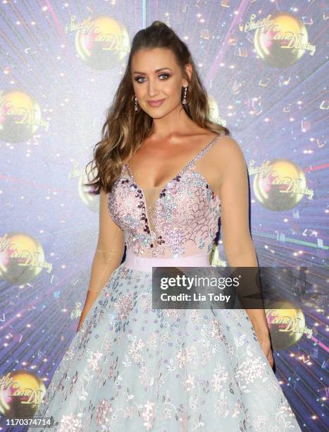 Catherine Tyldesley attends the "Strictly Come Dancing" launch show red carpet at Television Centre on August 26, 2019 in London, England.