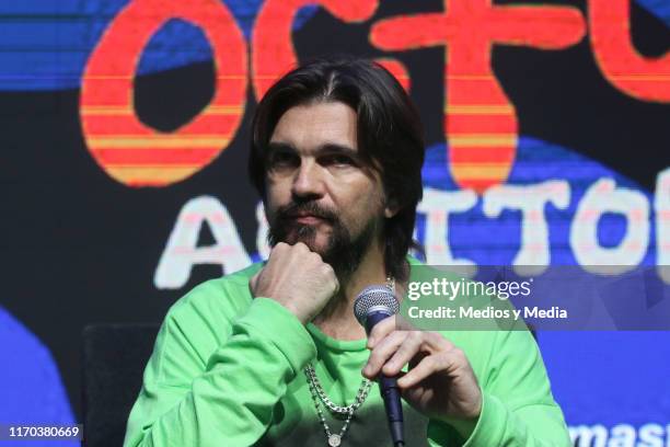 Juanes looks on during a press conference for Colombian singer-songwriter Juanes at Universal Music on August 26, 2019 in Mexico City, Mexico.