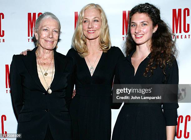 Vanessa Redgrave, Joely Richardson and daughter Daisy Bevan attend the "Side Effects" opening night party at 49 Grove on June 19, 2011 in New York...