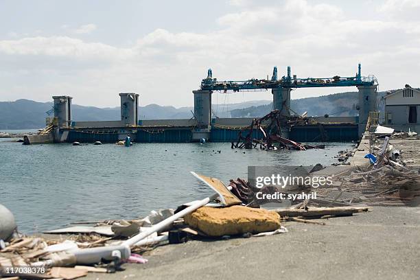 japan earth quake and tsunami, march 11th. - tsunami wave stock pictures, royalty-free photos & images