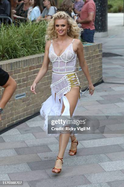 Nadiya Bychkova seen at "Strictly Come Dancing" red carpet launch show - recording at Television Centre on August 26, 2019 in London, England.