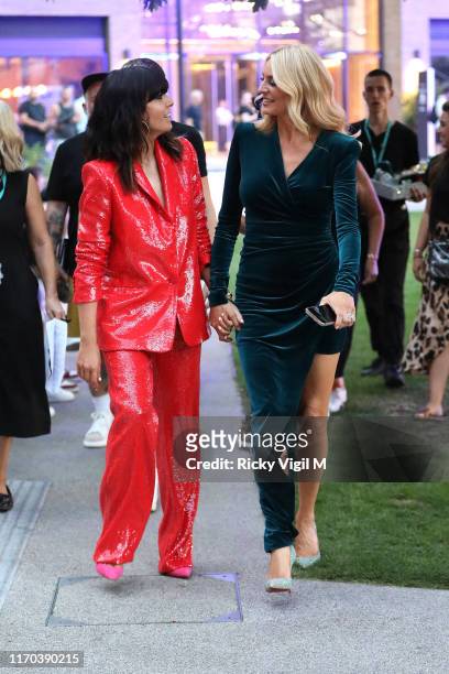 Claudia Winkleman and Tess Daly seen at "Strictly Come Dancing" red carpet launch show - recording at Television Centre on August 26, 2019 in London,...