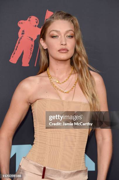 Gigi Hadid attends the 2019 MTV Video Music Awards at Prudential Center on August 26, 2019 in Newark, New Jersey.