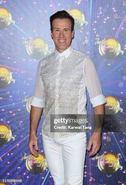 Anton Du Beke attends the "Strictly Come Dancing" launch show red carpet arrivals at Television Centre on August 26, 2019 in London, England.