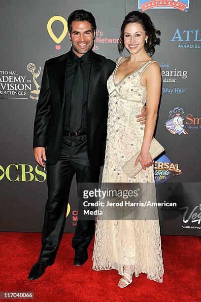 Jordi Vilasuso and Kaitlin Riley arrive at the 38th Annual Daytime Entertainment Emmy Awards for Soap Opera Weekly - Arrivals on June 19, 2011 in Las...