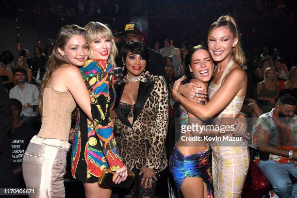 Gigi Hadid, Taylor Swift, Sandra "Pepa" Denton, Halsey and Bella Hadid attend the 2019 MTV Video Music Awards at Prudential Center on August 26, 2019...