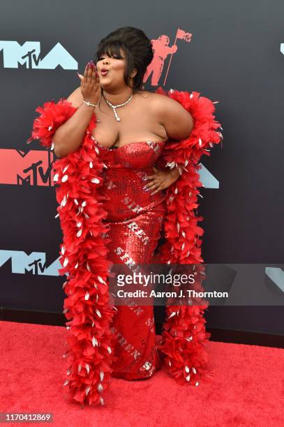 Lizzo attends the 2019 MTV Video Music Awards red carpet at Prudential Center on August 26, 2019 in Newark, New Jersey.