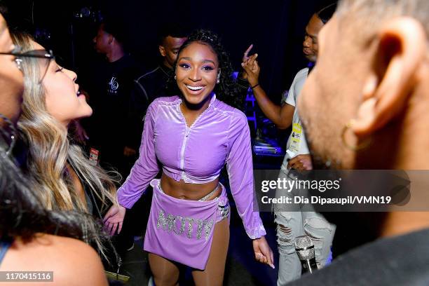 Normani poses backstage during the 2019 MTV Video Music Awards at Prudential Center on August 26, 2019 in Newark, New Jersey.