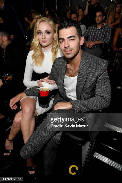 Sophie Turner and Joe Jonas attend the 2019 MTV Video Music Awards at Prudential Center on August 26, 2019 in Newark, New Jersey.