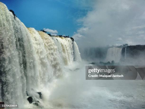 iguazu falls or iguaçu falls (cataratas do iguaçu or cataratas del iguazu) in paraná state - brazil and argentina - itaipu dam stock pictures, royalty-free photos & images