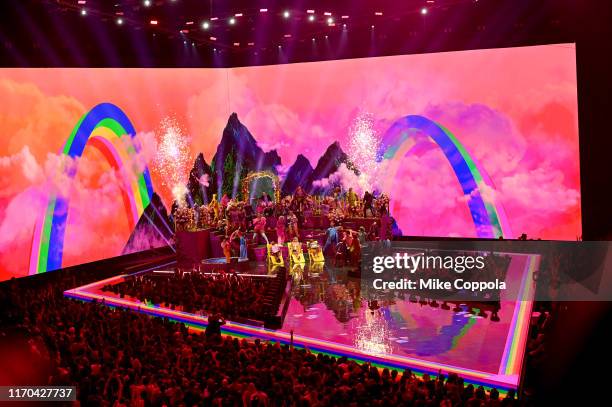 Taylor Swift performs onstage during the 2019 MTV Video Music Awards at Prudential Center on August 26, 2019 in Newark, New Jersey.