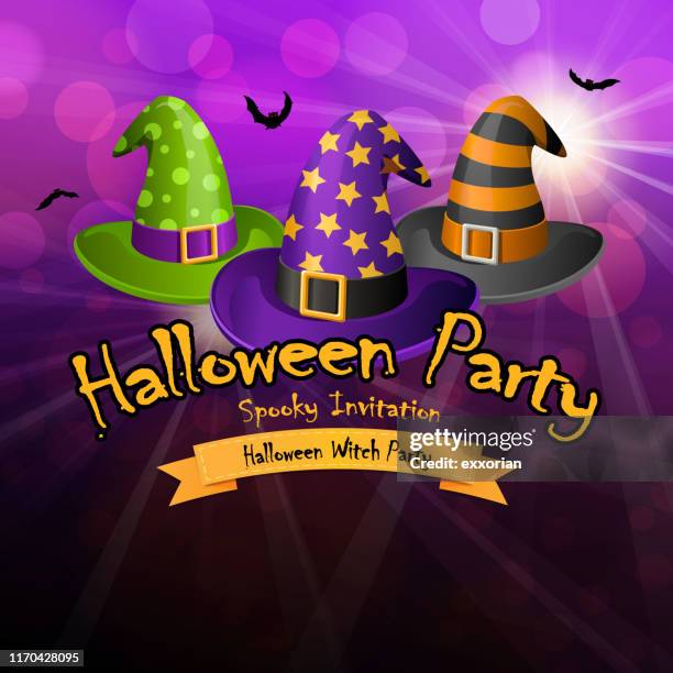 halloween witch party symbol - gala evening stock illustrations