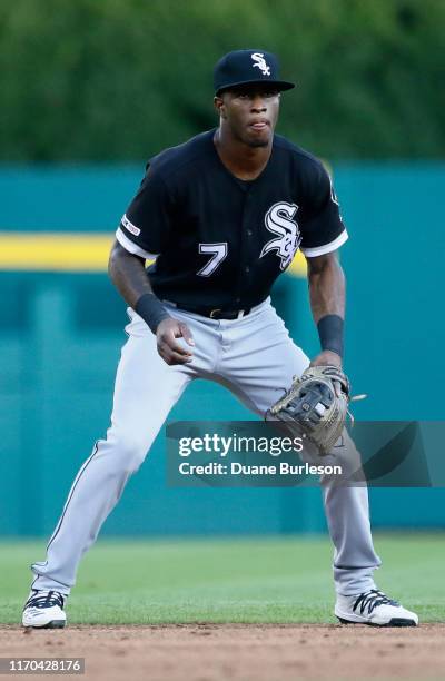 Shortstop Tim Anderson of the Chicago White Sox during a game against the Detroit Tigers at Comerica Park on August 5, 2019 in Detroit, Michigan.
