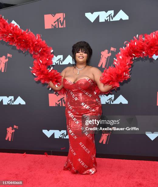 Lizzo attends the 2019 MTV Video Music Awards at Prudential Center on August 26, 2019 in Newark, New Jersey.