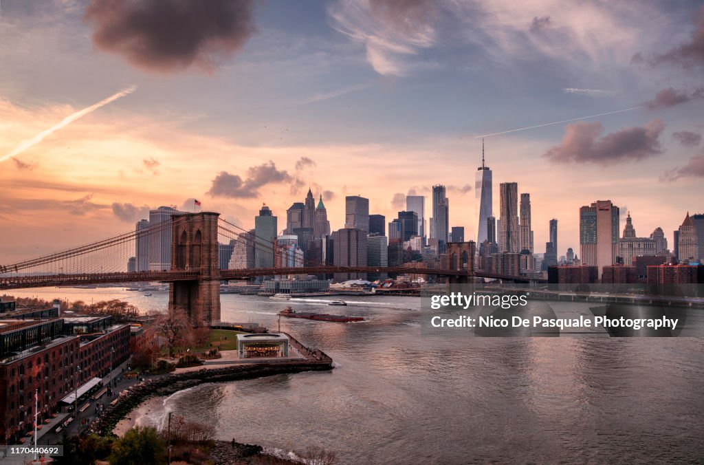 Brooklyn Bridge and Lower Manhattan