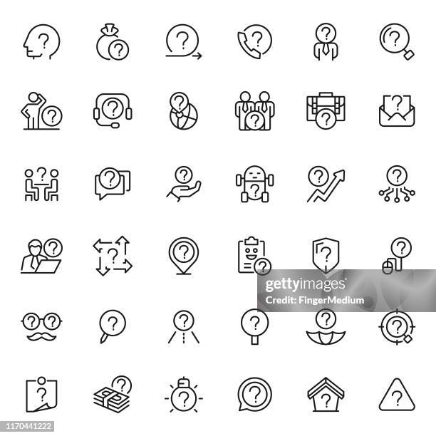 problemsymbolsatz - uncertainty stock-grafiken, -clipart, -cartoons und -symbole