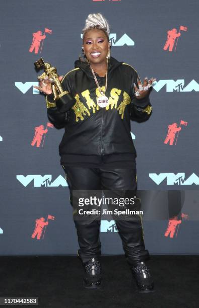 Rapper Missy Elliott poses in the Press Room during the 2019 MTV Video Music Awards at Prudential Center on August 26, 2019 in Newark, New Jersey.