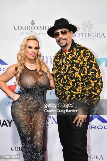 Ice T and Coco Austin pose on the red carpet during Missy Elliott’s MTV Video Music Awards after party on Monday, August 26, 2019 in New York City....